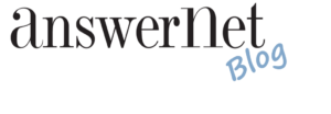 the answernet logo with "blog"