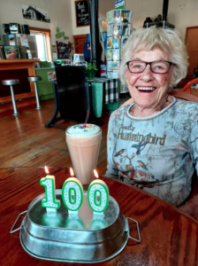 You can have cake any day. When you turn 100, you can have whatever you want. That includes a malt from Schuette’s  Ice Cream Shoppe. Credit: Schuette's Ice Cream Shoppe