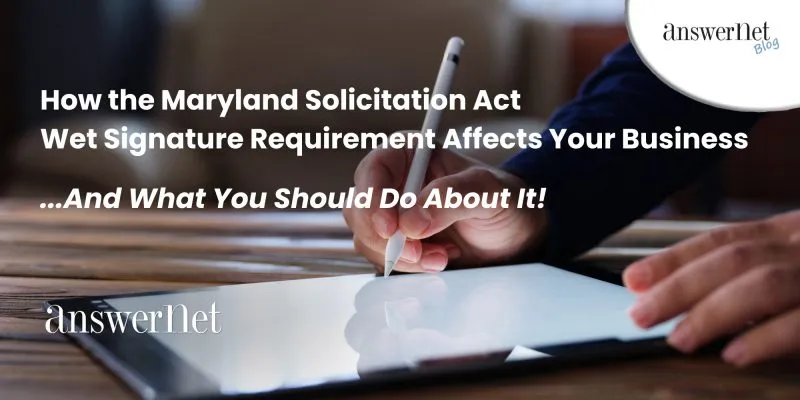 Maryland Solicitation Act : obligation de signature manuscrite