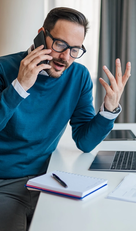 Male businessman talking on the phone